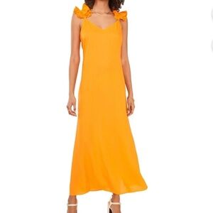 NWOT, Vince Camuto Orange dress with Ruffles.